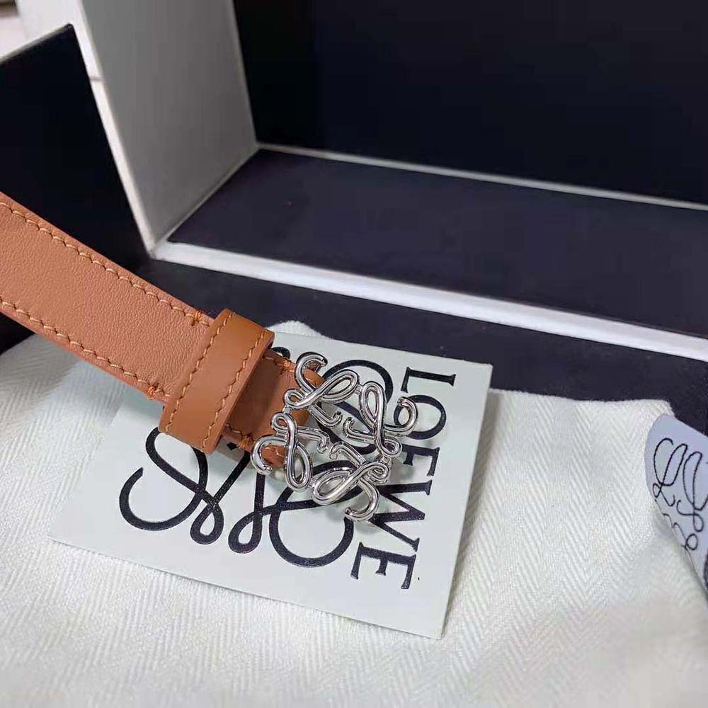 Loewe Women Anagram Belt in Pebble Grain Calfskin-Tan - image 6