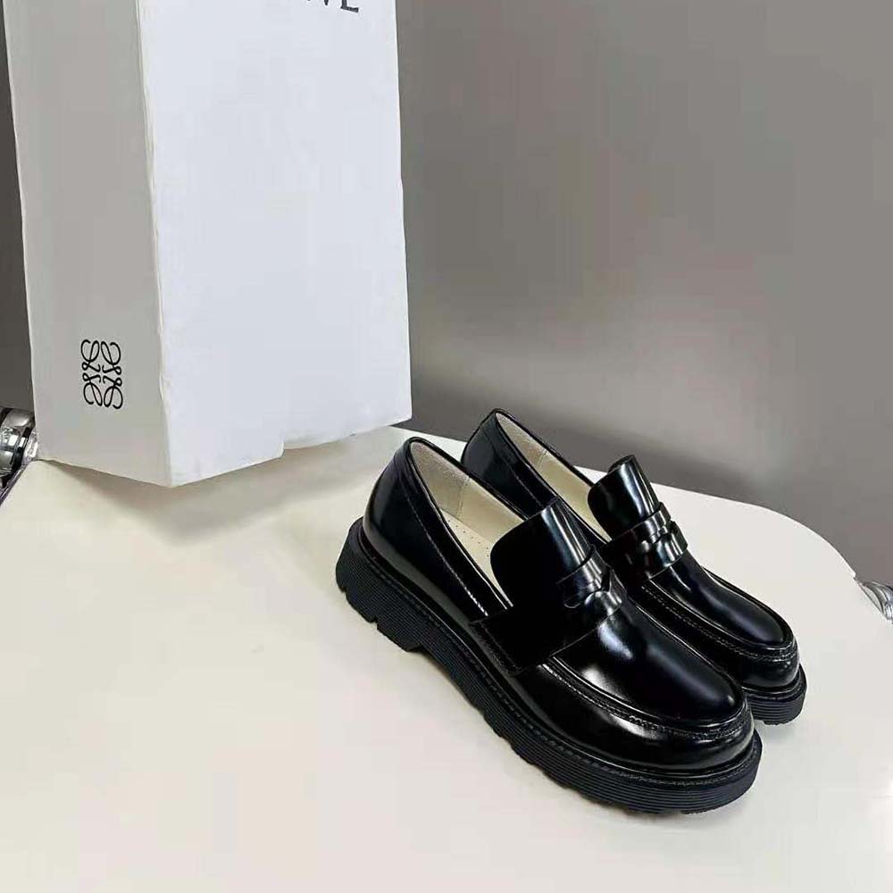 Top view showing loafer silhouette and embossed Loewe logo detail