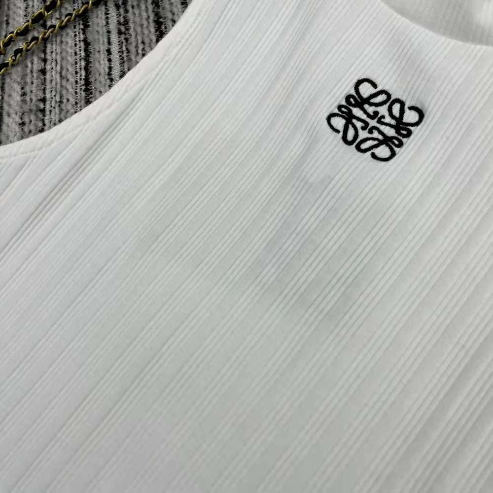 Loewe Women High Neck Top in Cotton Blend-White - image 7