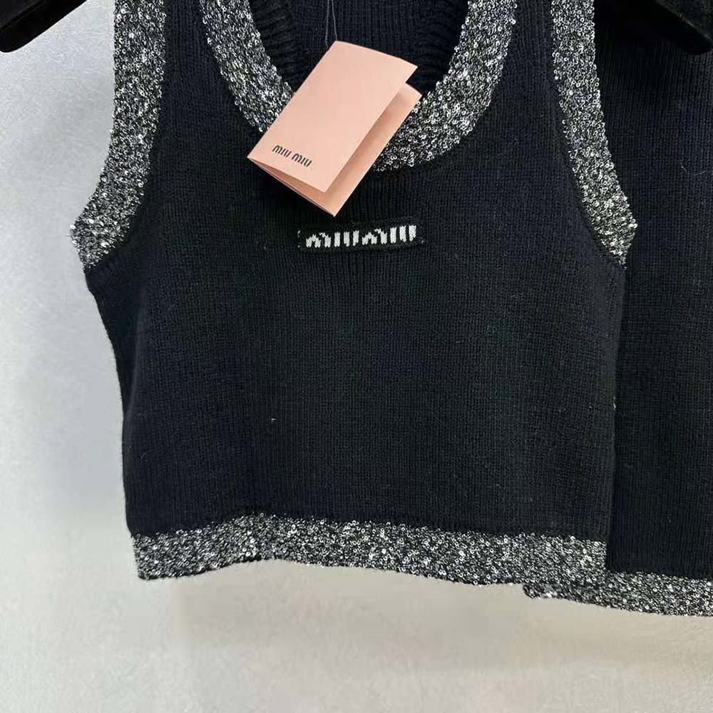 Miu Miu Women Cashmere Top-Black MMV130_1331_F0806 - image 5