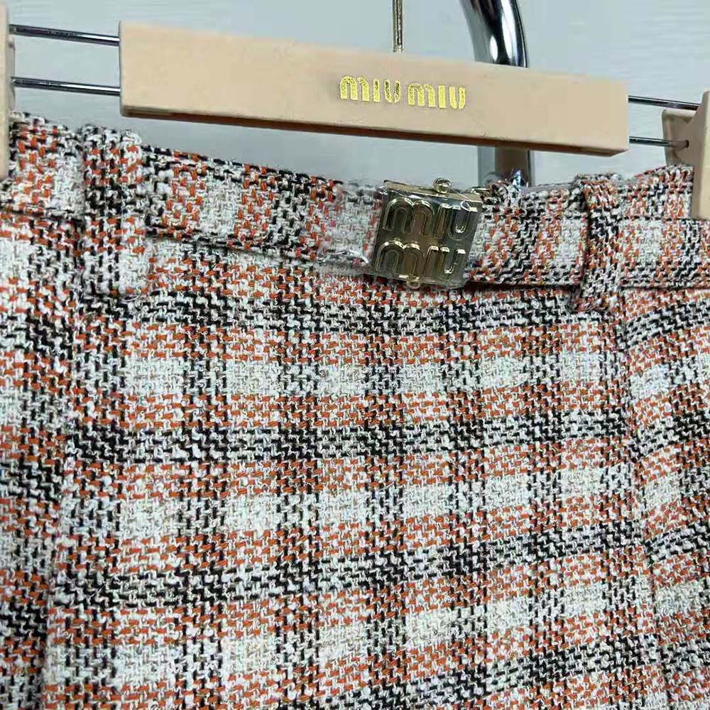 Miu Miu Women Check Miniskirt With Logo-decorated-MG2039 - image 5
