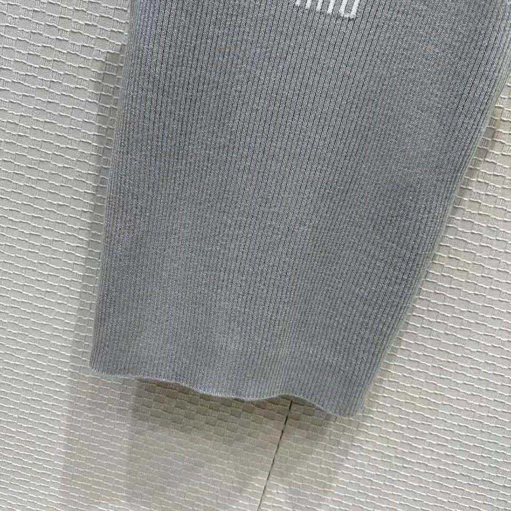 Miu Miu Women Cotton Knit Tank Top-Silver - image 8