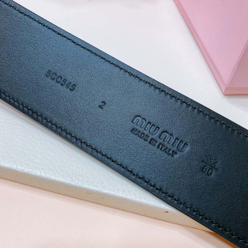 Miu Miu Women Leather Belt-Black 5CC589_2E6Y_F0002 - image 7