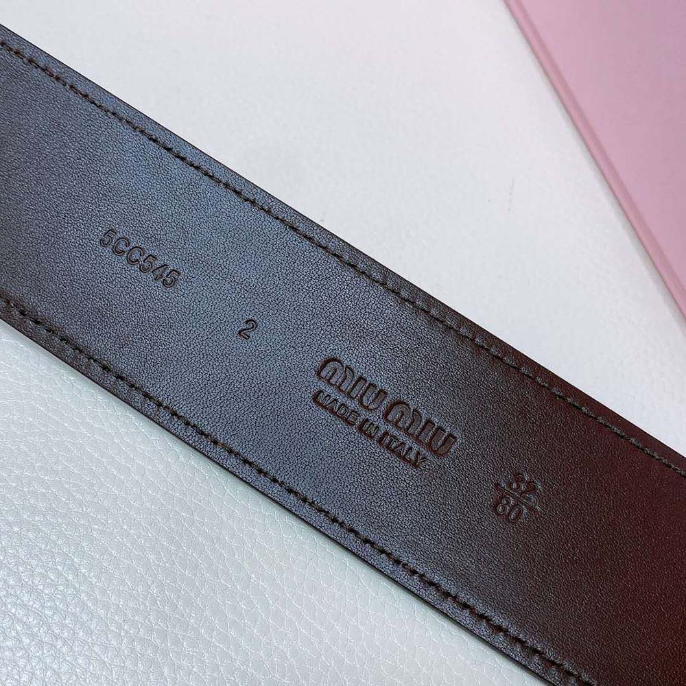 Miu Miu Women Leather Belt-Chocolate 5CC589_2E6Y_F0038 - image 7