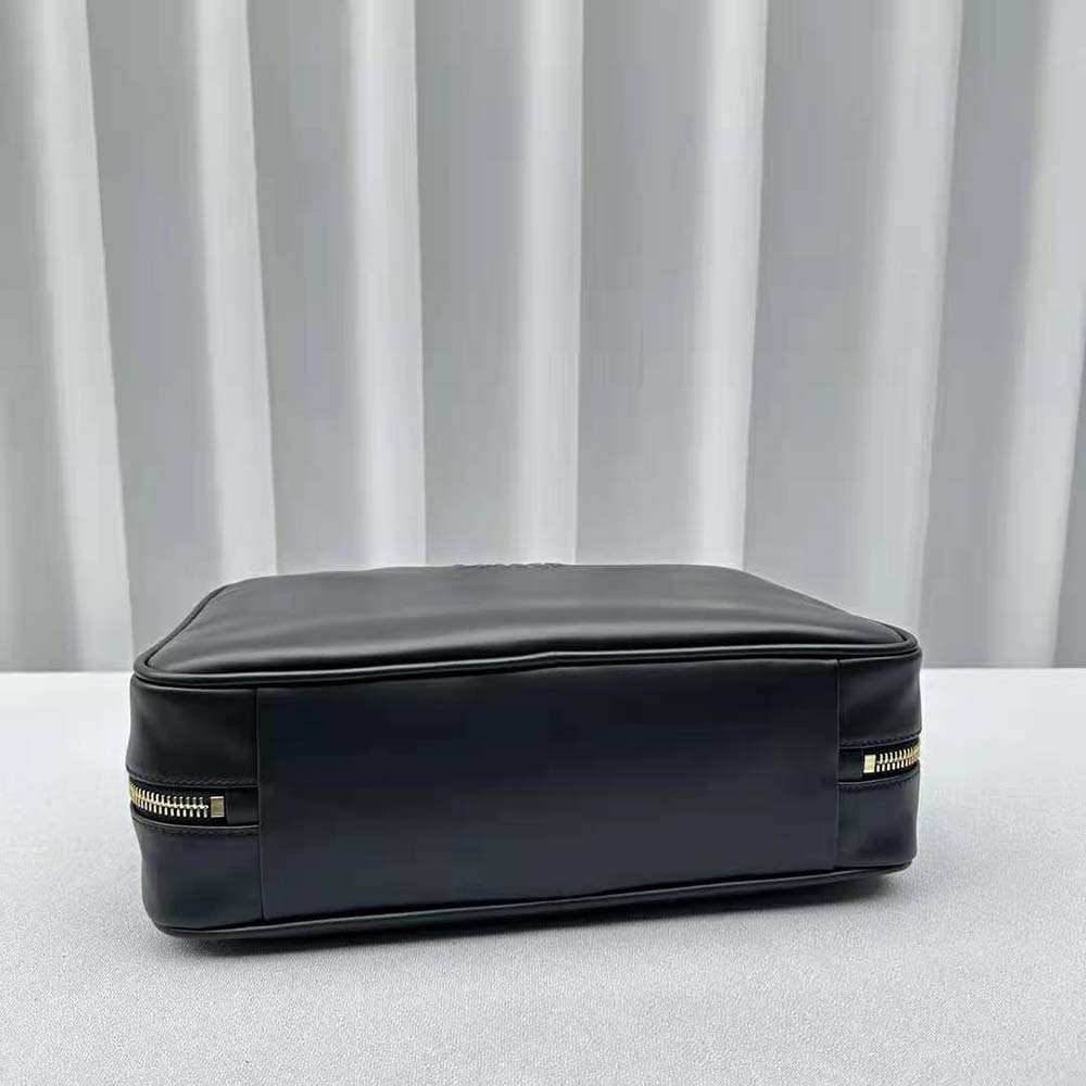 Miu Miu Women Leather Top-handle Bag with Embossed Lettering Logo-Black - image 5
