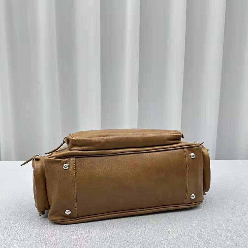 Miu Miu Women Nappa Leather Top-handle Bag with Embossed Lettering Logo-Brown - image 5