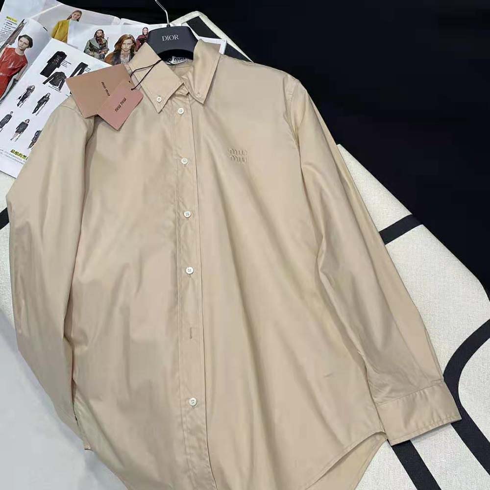 Miu Miu Women Poplin Shirt-MK1693_10RG_F0A08 - image 4