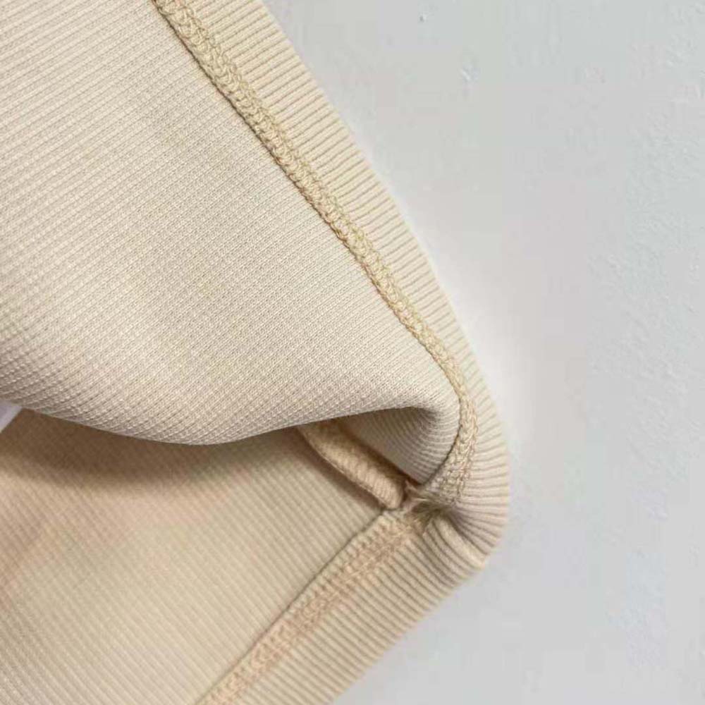 Miu Miu Women Ribbed Jersey Top with Embroidered Logo-Beige - image 8