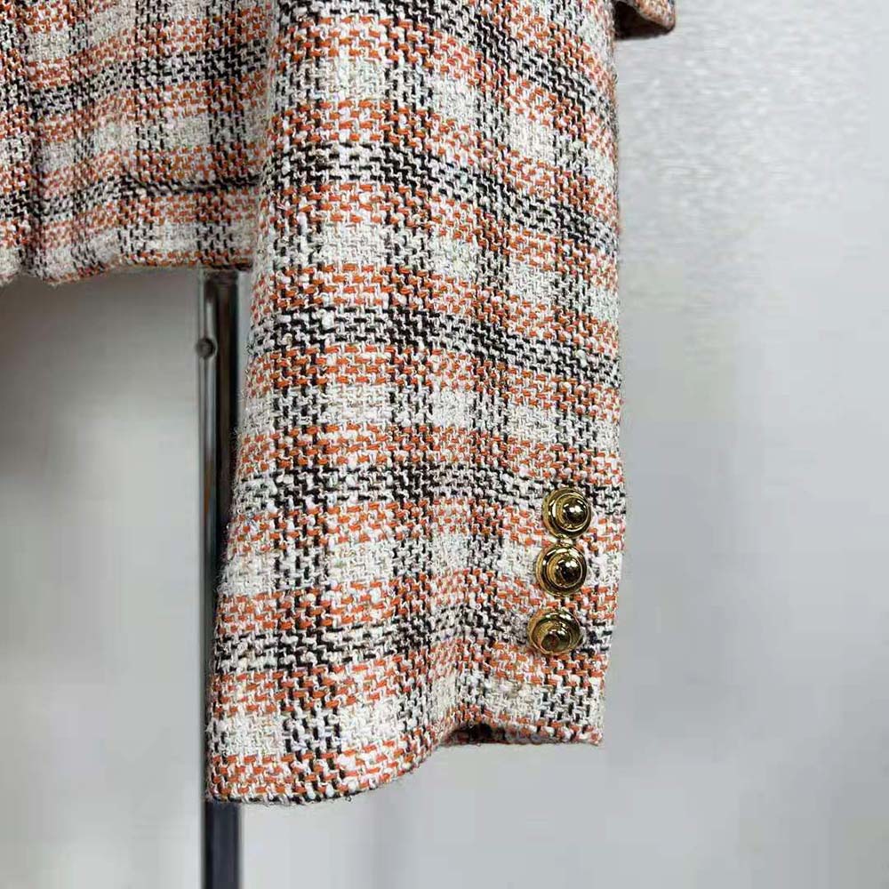 Miu Miu Women Single-breasted Check Jacket With Embroidered Miu Miu Logo - image 9