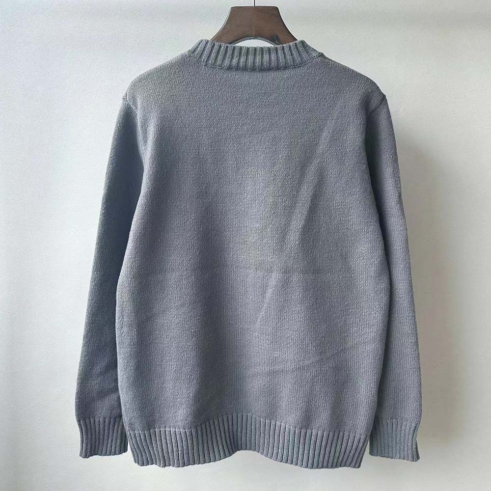 Side angle showing silhouette of Prada Men Wool and Cashmere Sweater