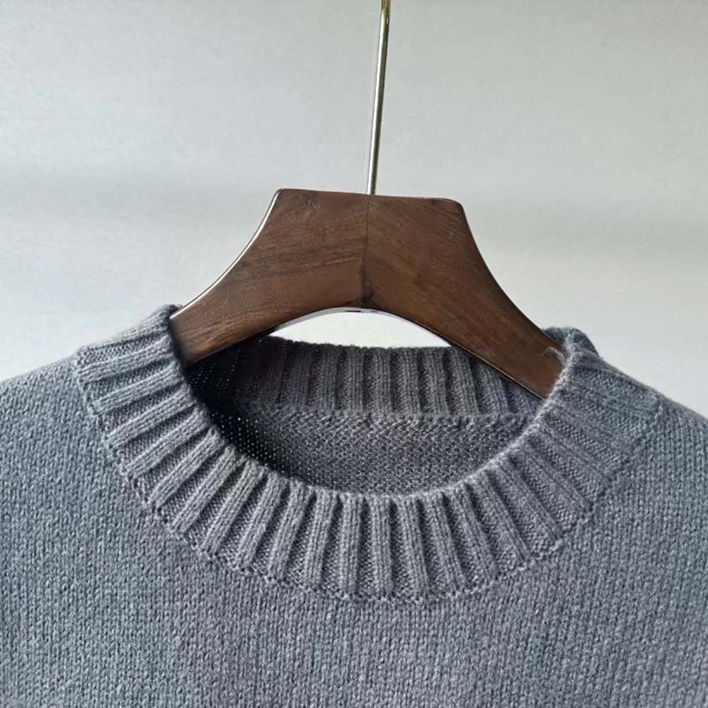 Prada Men Wool and Cashmere Crew-neck Sweater-Silver - image 5
