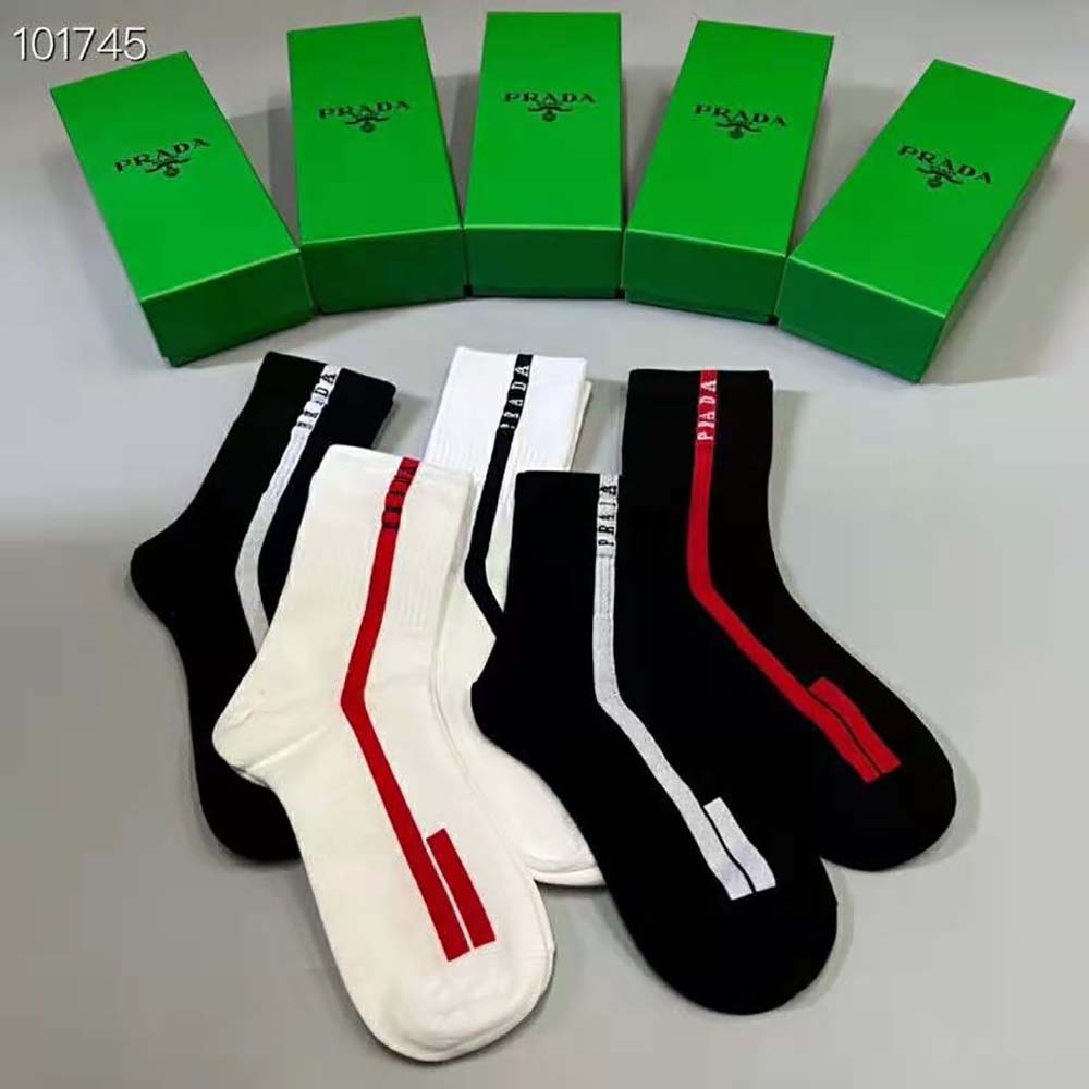 Prada Unisex Technical Yarn Ankle Socks-Black - image 7