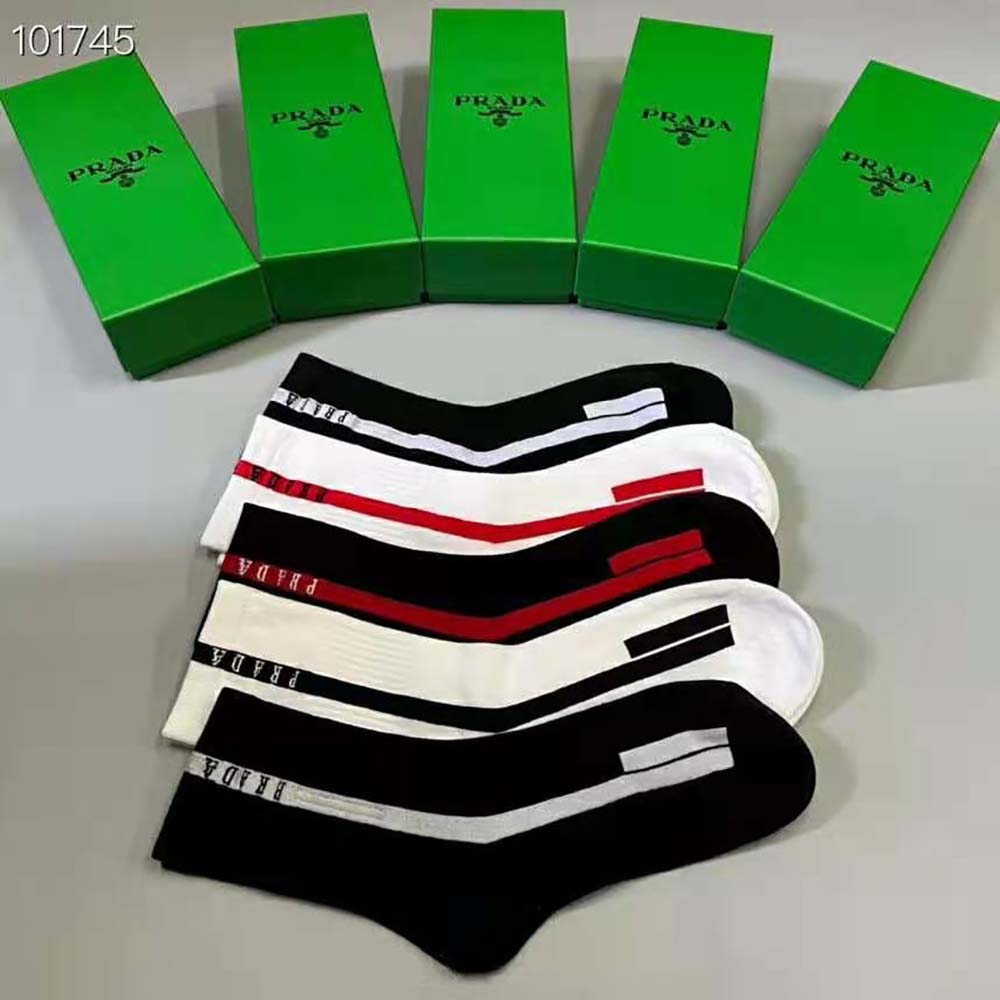 Prada Unisex Technical Yarn Ankle Socks-Black - image 6