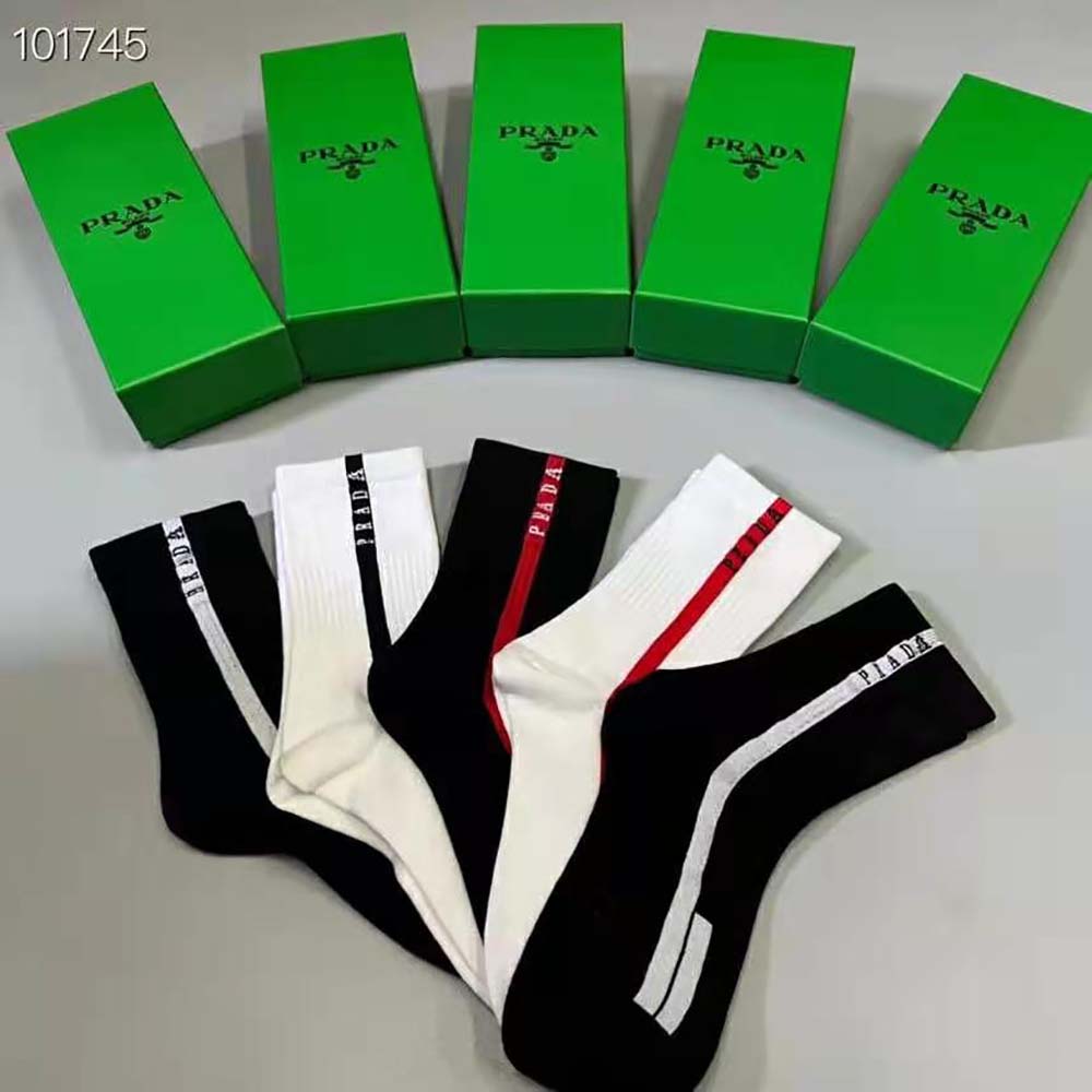 Prada Unisex Technical Yarn Ankle Socks-Black - image 5