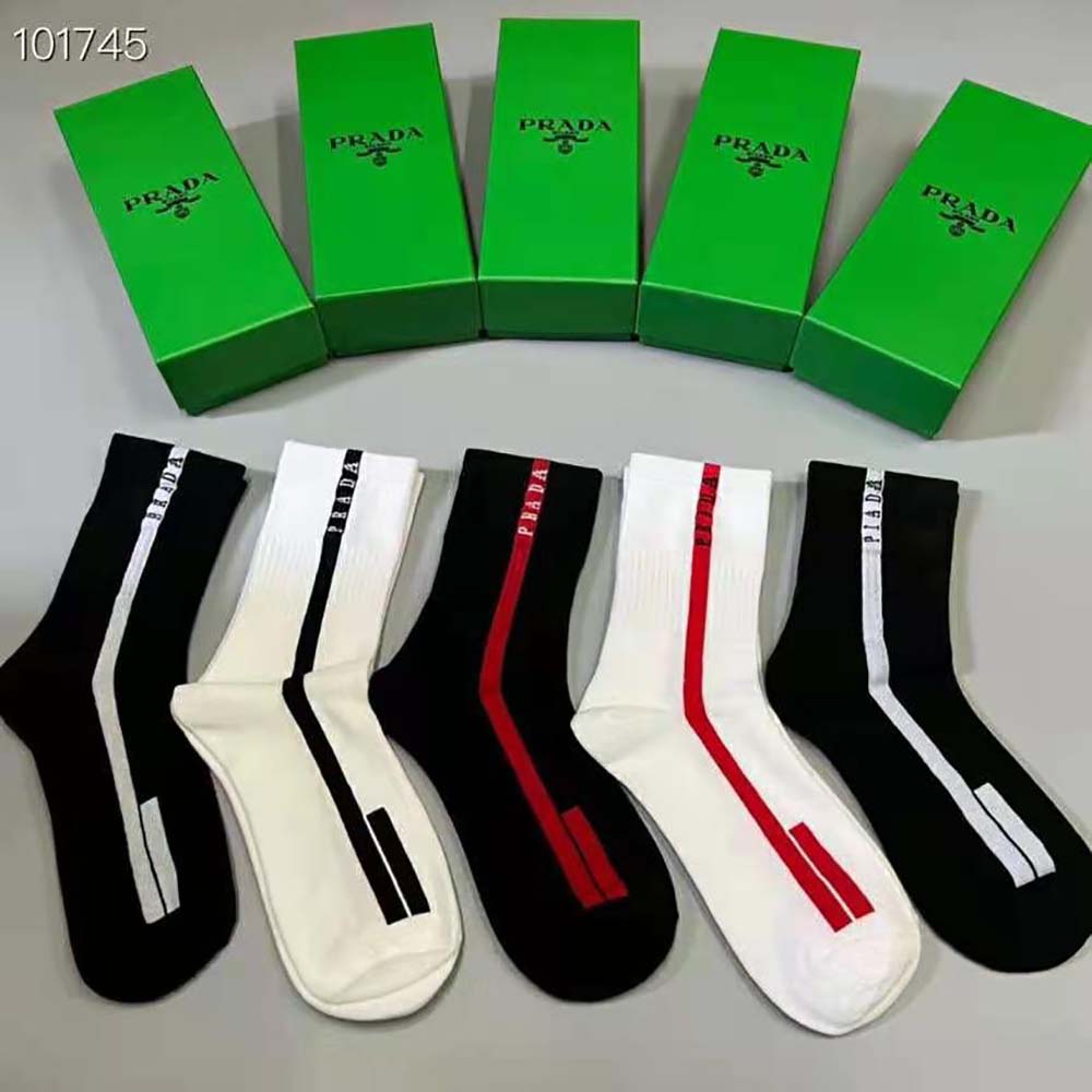 Prada Unisex Technical Yarn Ankle Socks-Black - image 4
