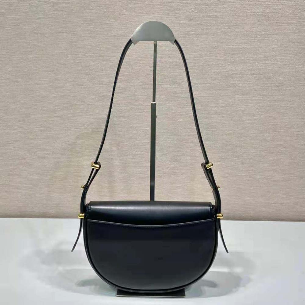 Side profile showing curved silhouette of Prada Women Arqué Shoulder Bag