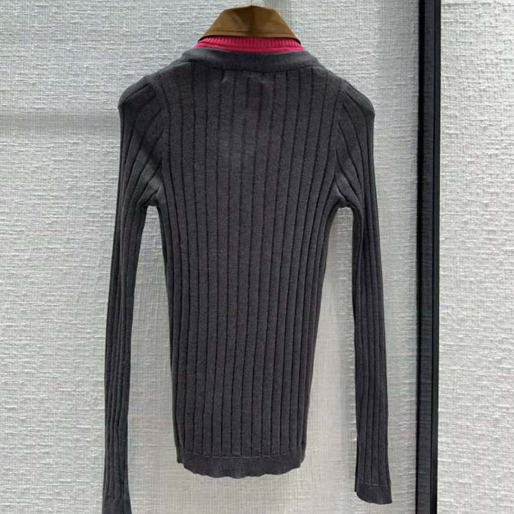 Side angle showing slim silhouette of Prada Women Cashmere and Silk Cardigan