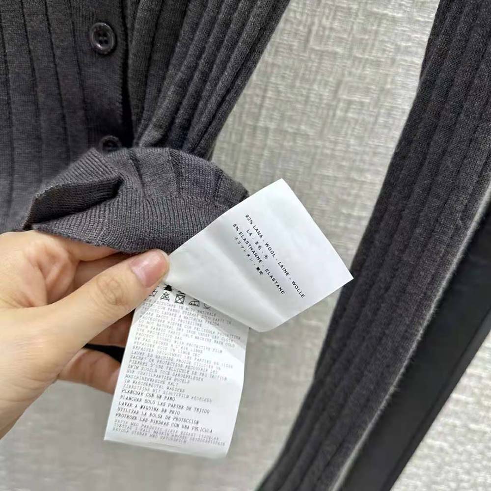 Prada Women Cashmere and Silk Cardigan with Collar-Gray - image 10