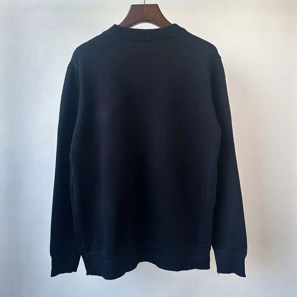 Side angle showing silhouette of Prada Women Cashmere and Silk Sweater Black