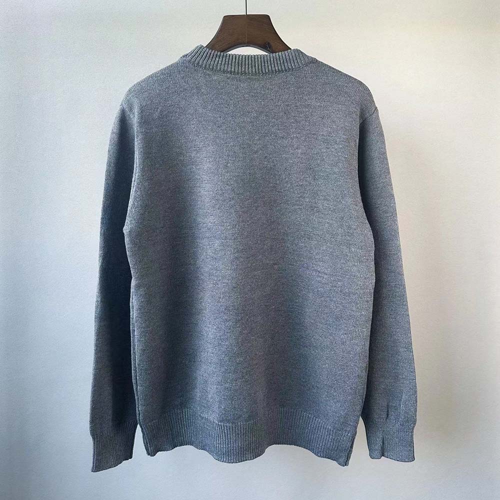 Side angle displaying silhouette of Prada Women Cashmere and Silk Sweater Silver