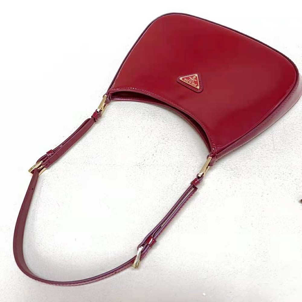 Prada Women Cleo Patent Leather Bag-Red - image 7