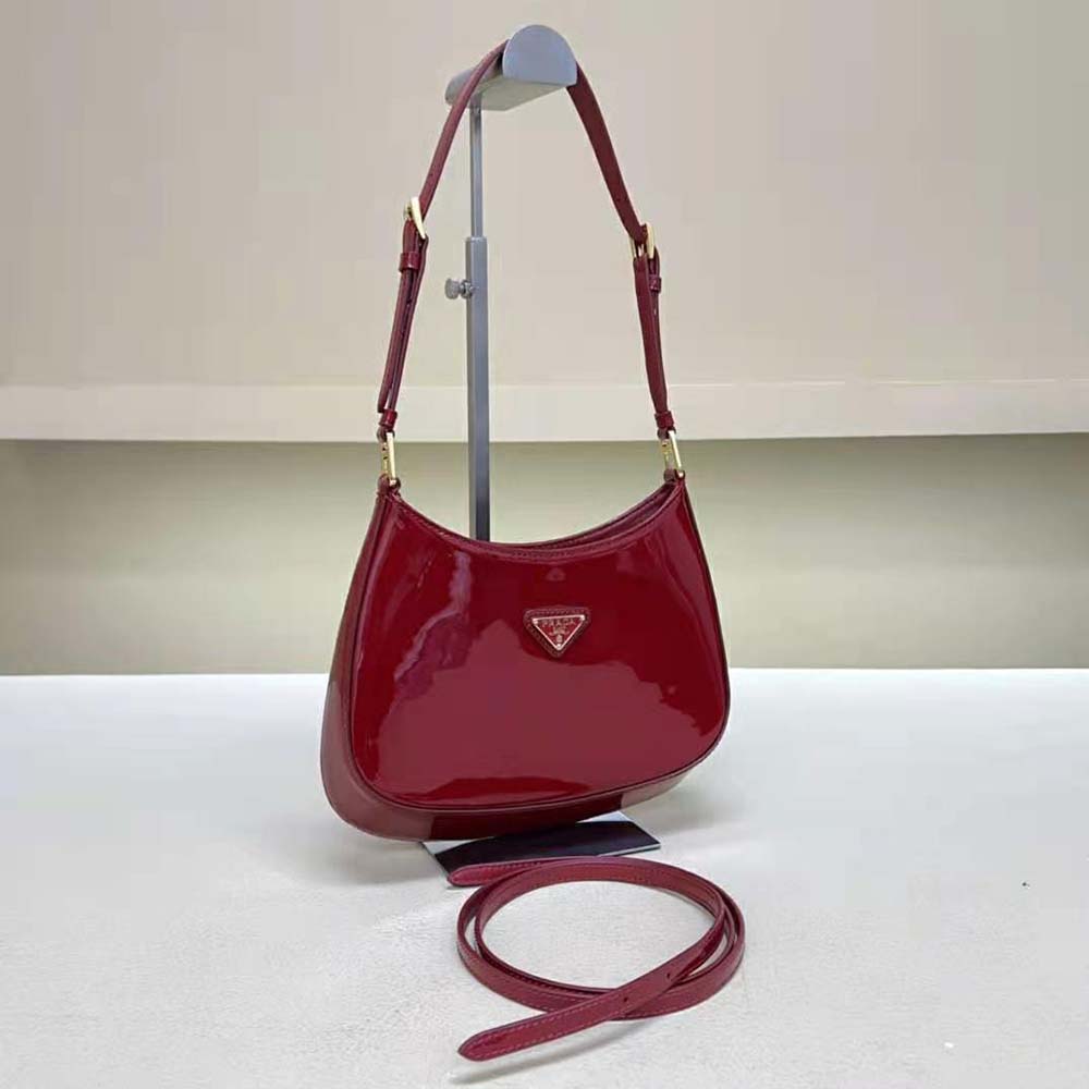 Prada Women Cleo Patent Leather Bag-Red - image 4
