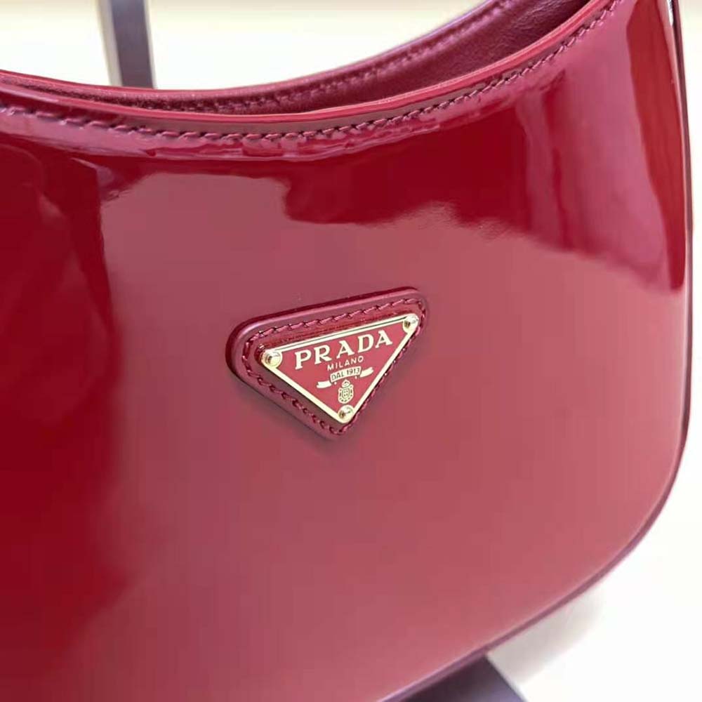 Prada Women Cleo Patent Leather Bag-Red - image 9