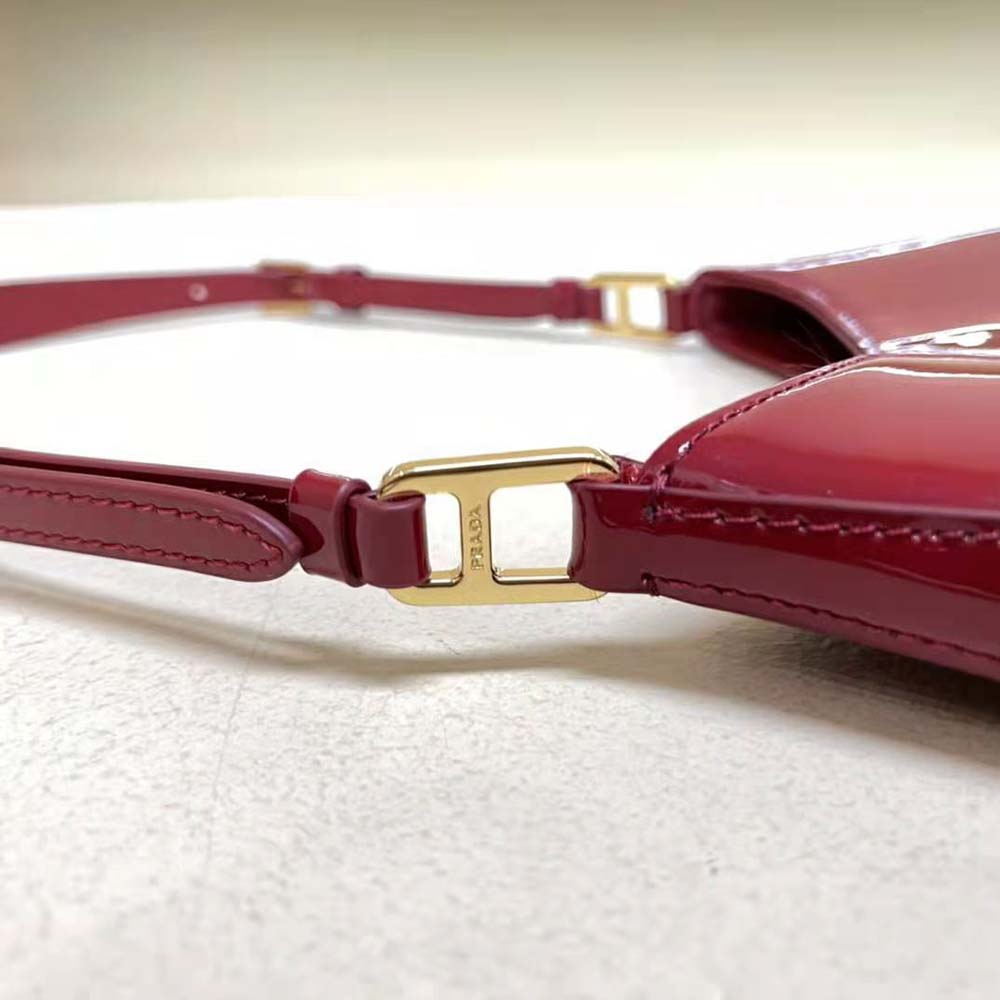 Prada Women Cleo Patent Leather Bag-Red - image 10