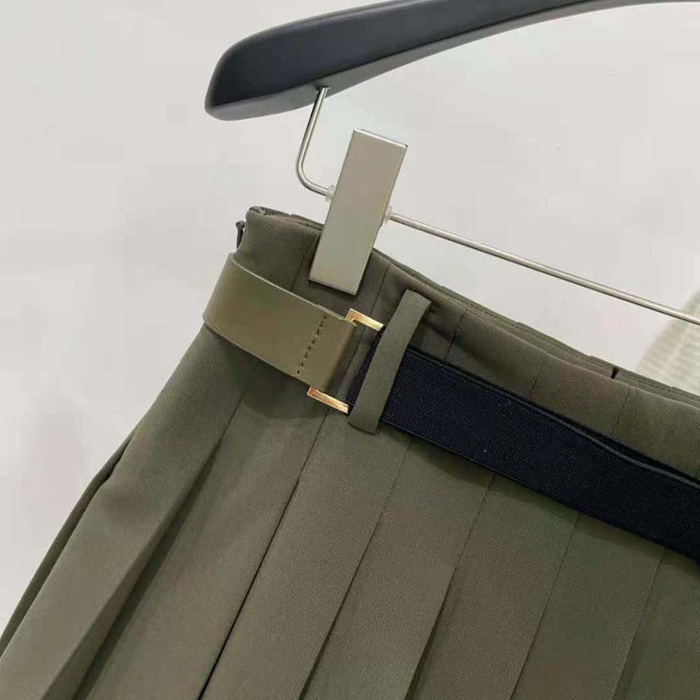 Prada Women Gabardine Miniskirt-Green - image 7