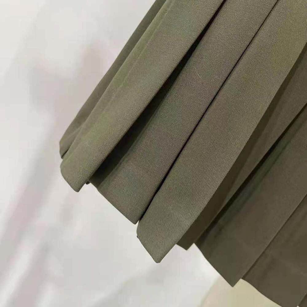 Prada Women Gabardine Miniskirt-Green - image 10