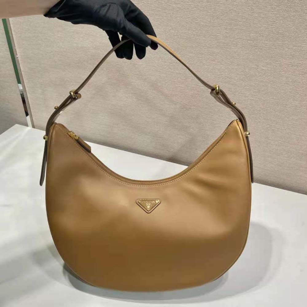 Prada Women Large Leather Shoulder Bag-Brown - image 4