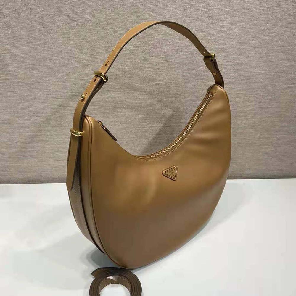 Prada Women Large Leather Shoulder Bag-Brown - image 5