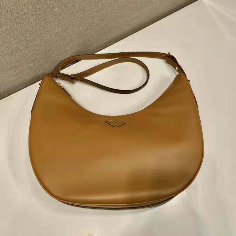 Prada Women Large Leather Shoulder Bag-Brown - image 6