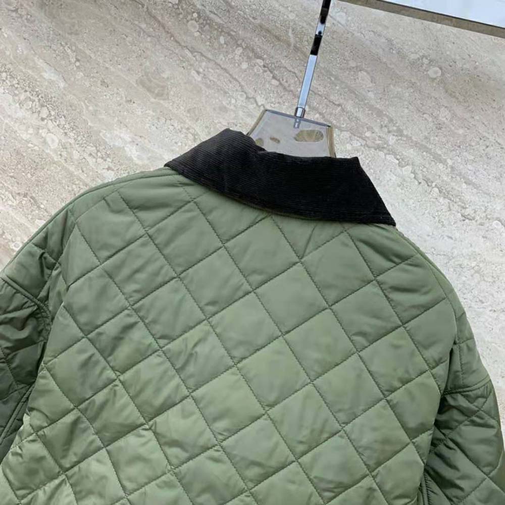 Prada Women Light Re-Nylon Jacket with Enameled Metal Triangle Logo-Dark Green - image 6