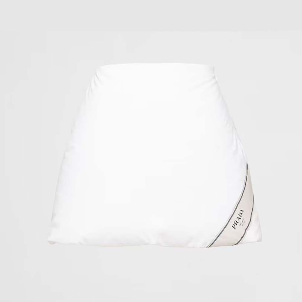Front view of Prada Women Padded Cotton Miniskirt in white