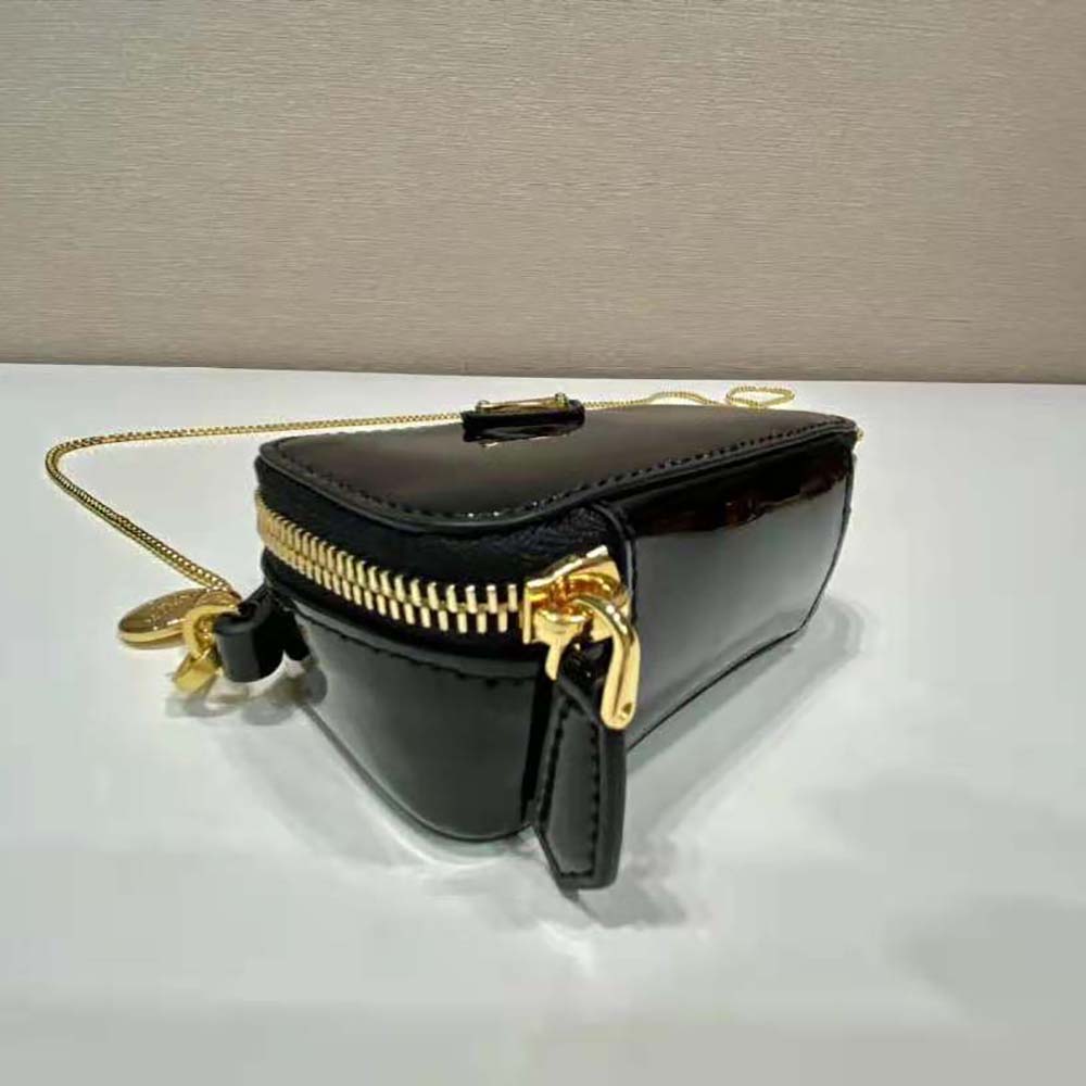 Prada Women Patent Leather Mini-pouch-Black - image 7