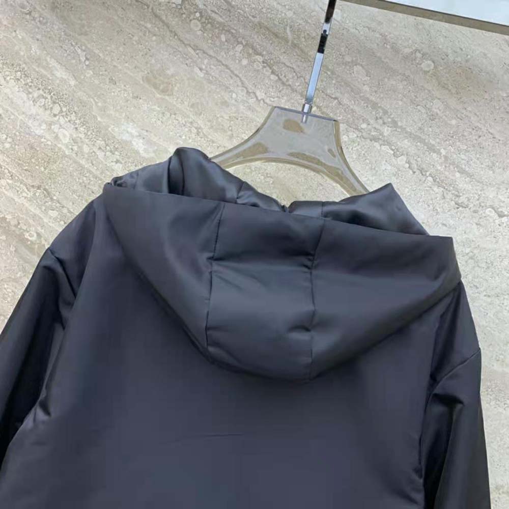 Prada Women Re-Nylon Blouson Jacket with Enameled Metal Triangle Logo-Black - image 5