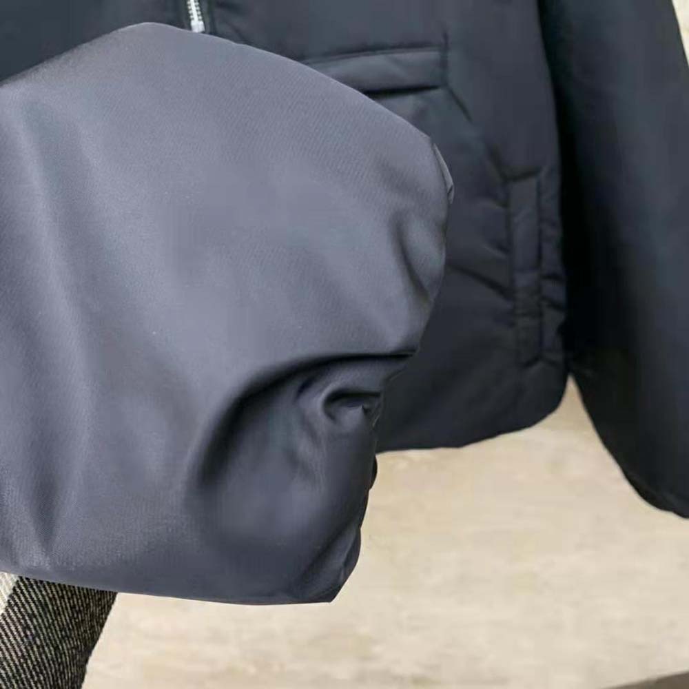 Prada Women Re-Nylon Blouson Jacket with Enameled Metal Triangle Logo-Black - image 9