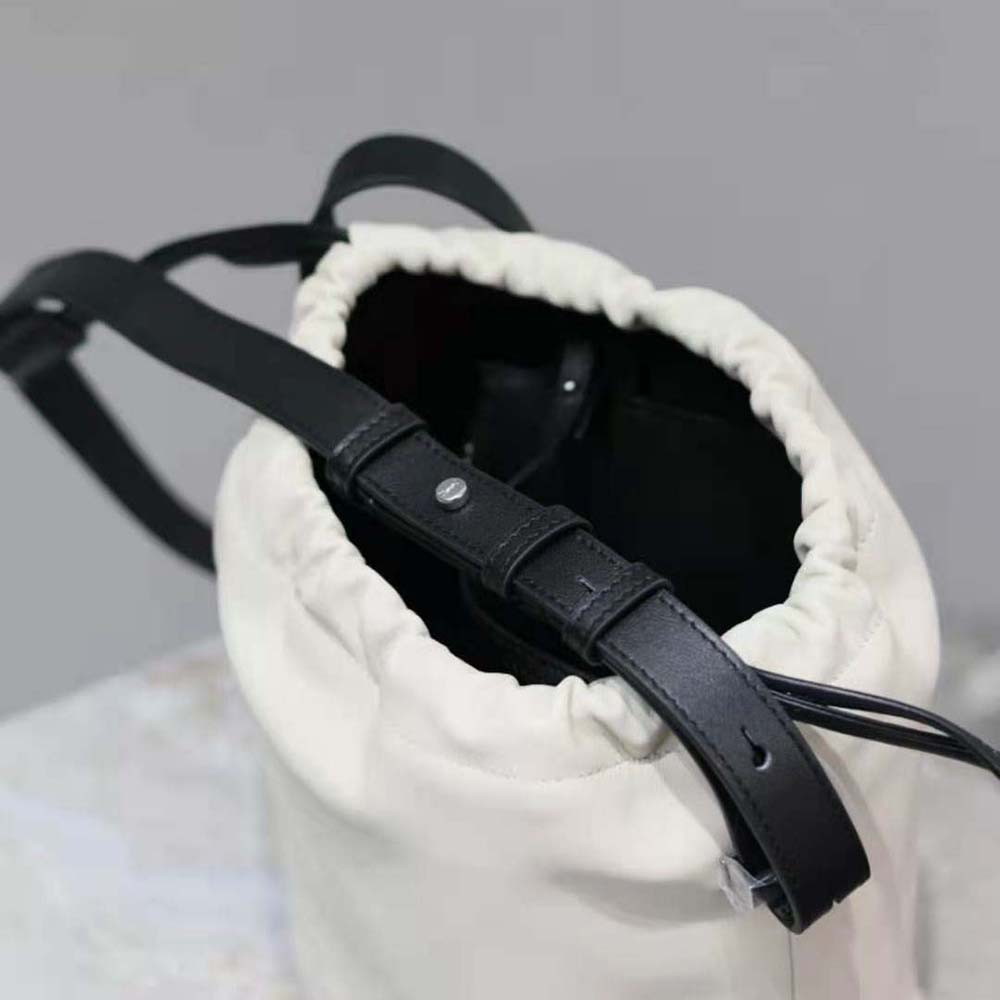 Saint Laurent YSL Men Rive Gauche Laced Bucket Bag in Smooth Leather-Beige - image 5