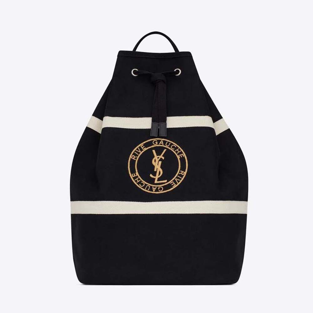 Saint Laurent YSL Men Rive Gauche Sling Bag in Canvas-Black