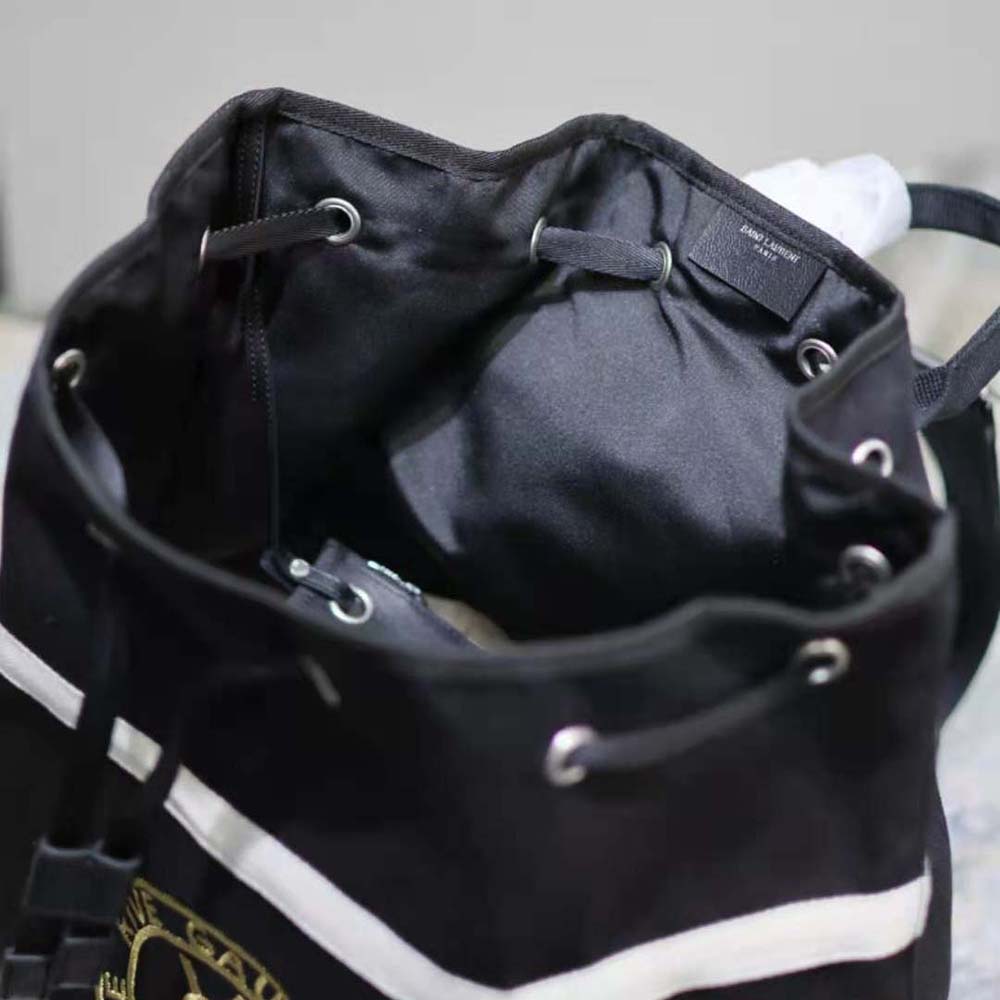 Saint Laurent YSL Men Rive Gauche Sling Bag in Canvas-Black - image 9