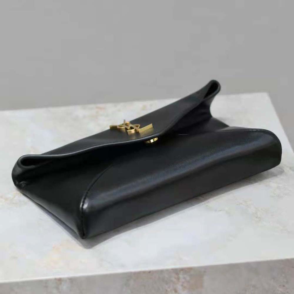 Saint Laurent YSL Women Cassandre Small Envelope Pouch in Lambskin-Black - image 4