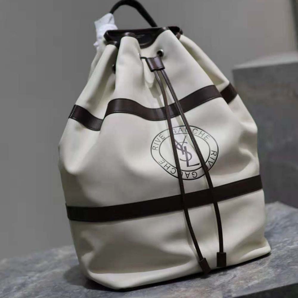 Side angle showing adjustable strap on Saint Laurent YSL sling bag