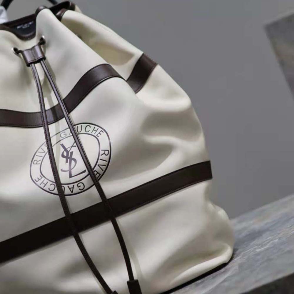 Saint Laurent YSL Men Rive Gauche Sling Bag in Smooth Leather-White - image 8