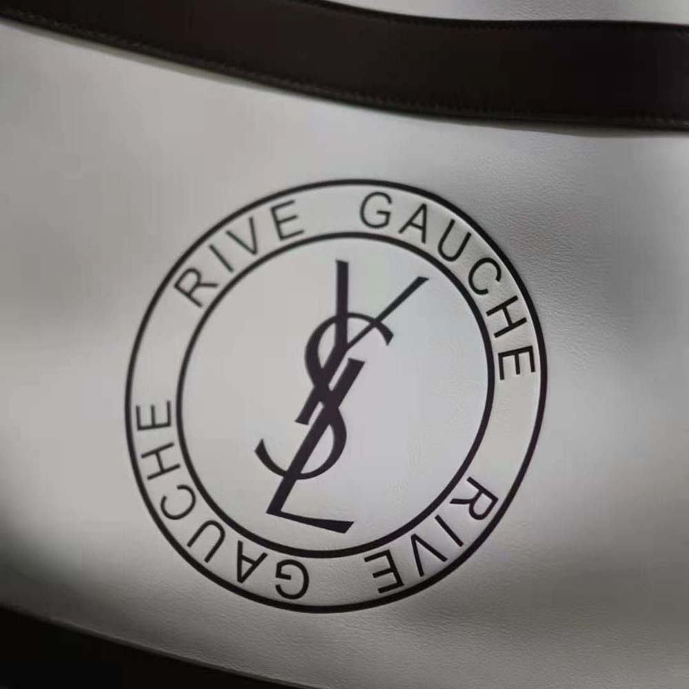 Saint Laurent YSL Men Rive Gauche Sling Bag in Smooth Leather-White - image 6