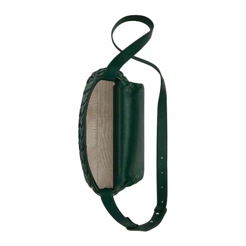 Bottega Veneta Unisex Small Cobble Messenger in Calfskin Leather-Dark Green - image 5