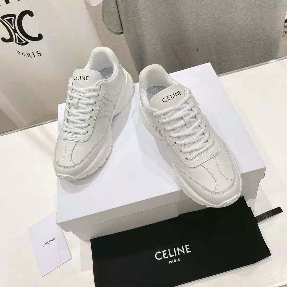 Celine Unisex Runner Cr-02 Low Lace-up Sneaker in Calfskin-White - image 4