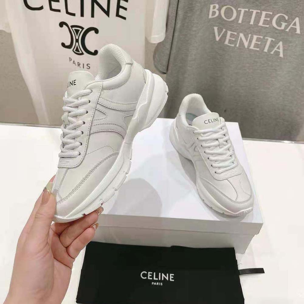 Celine Unisex Runner Cr-02 Low Lace-up Sneaker in Calfskin-White - image 5