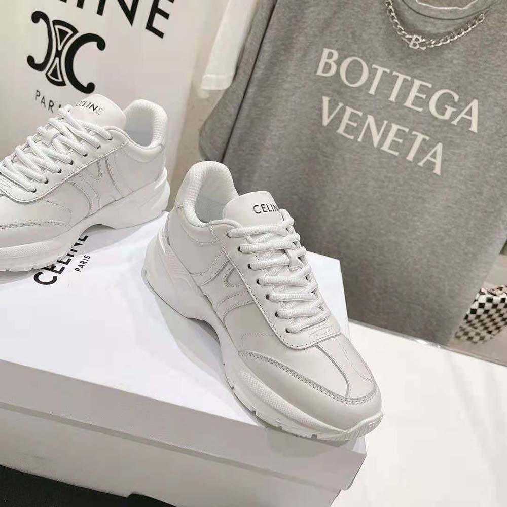 Celine Unisex Runner Cr-02 Low Lace-up Sneaker in Calfskin-White - image 6