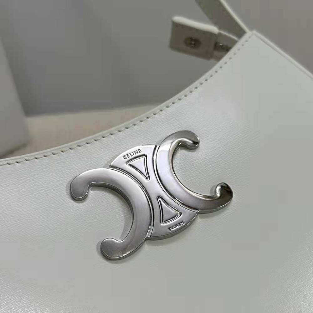Celine Women Medium Tilly Bag in Shiny Calfskin-White - image 7